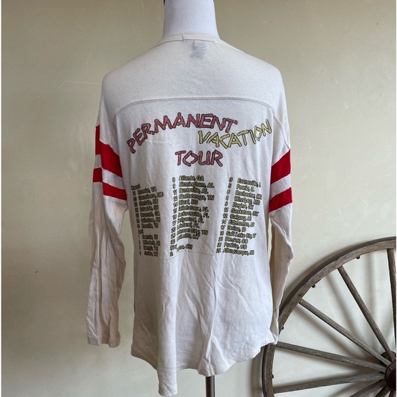 AREOSMITH Permanent Vacation Tour Vtg 1987 Band Tee Cities Dates on Back XLarge! - Picture 4 of 8